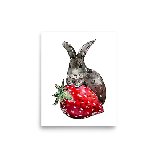 Strawberry Bunny Poster