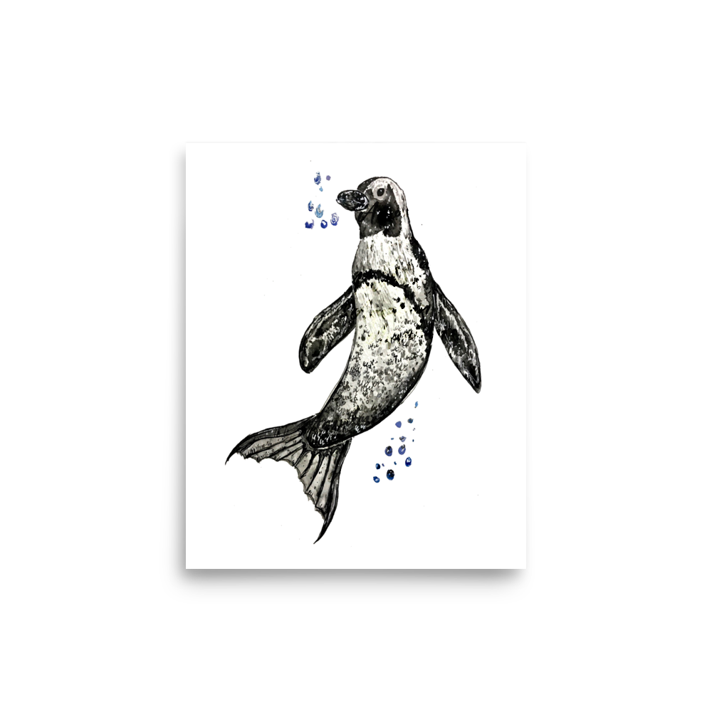 Penguin Mermaid Poster