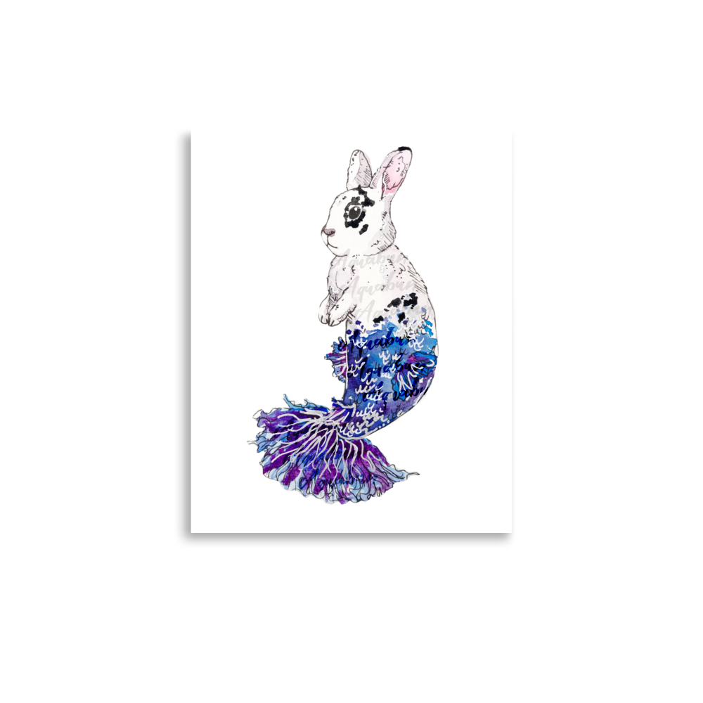 Bunny Mermaid Betta Purple Tail Poster