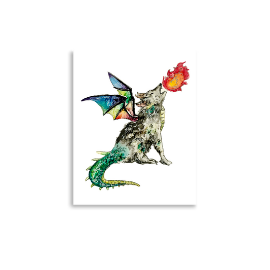 Dragon Wolf Poster