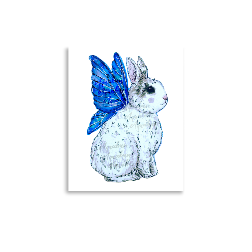 Blue Bunny Fairy Poster