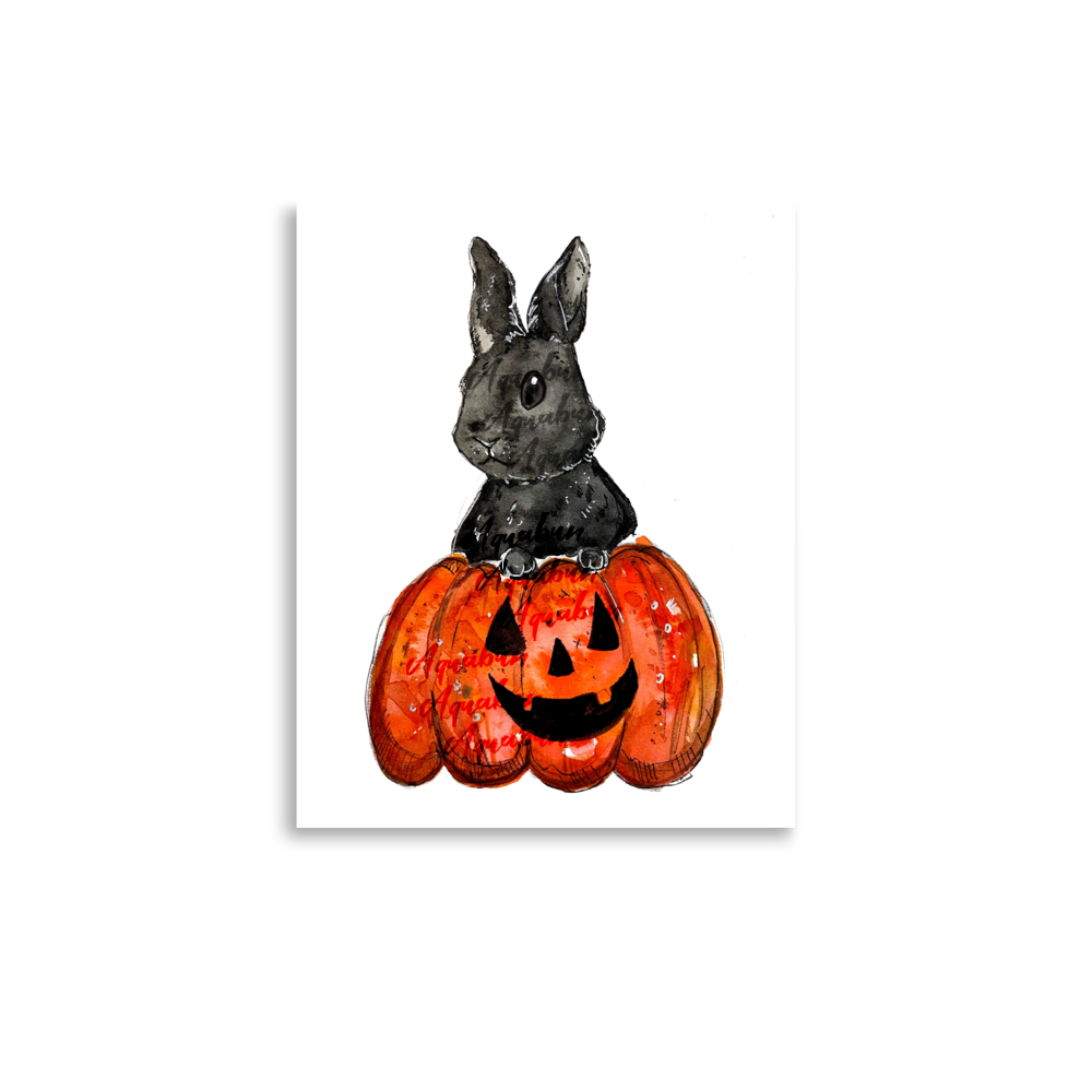 Jack-o'-lantern Bunny Poster