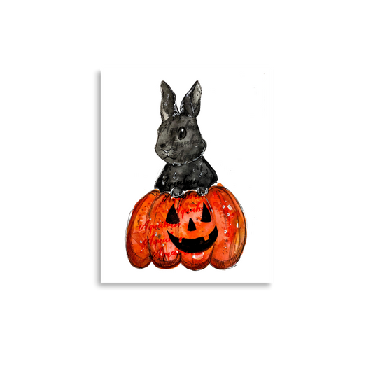 Jack-o'-lantern Bunny Poster
