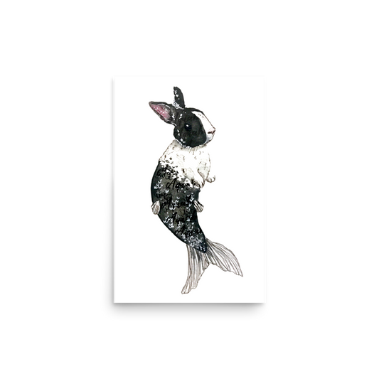 Dutch Bunny Mermaid Poster