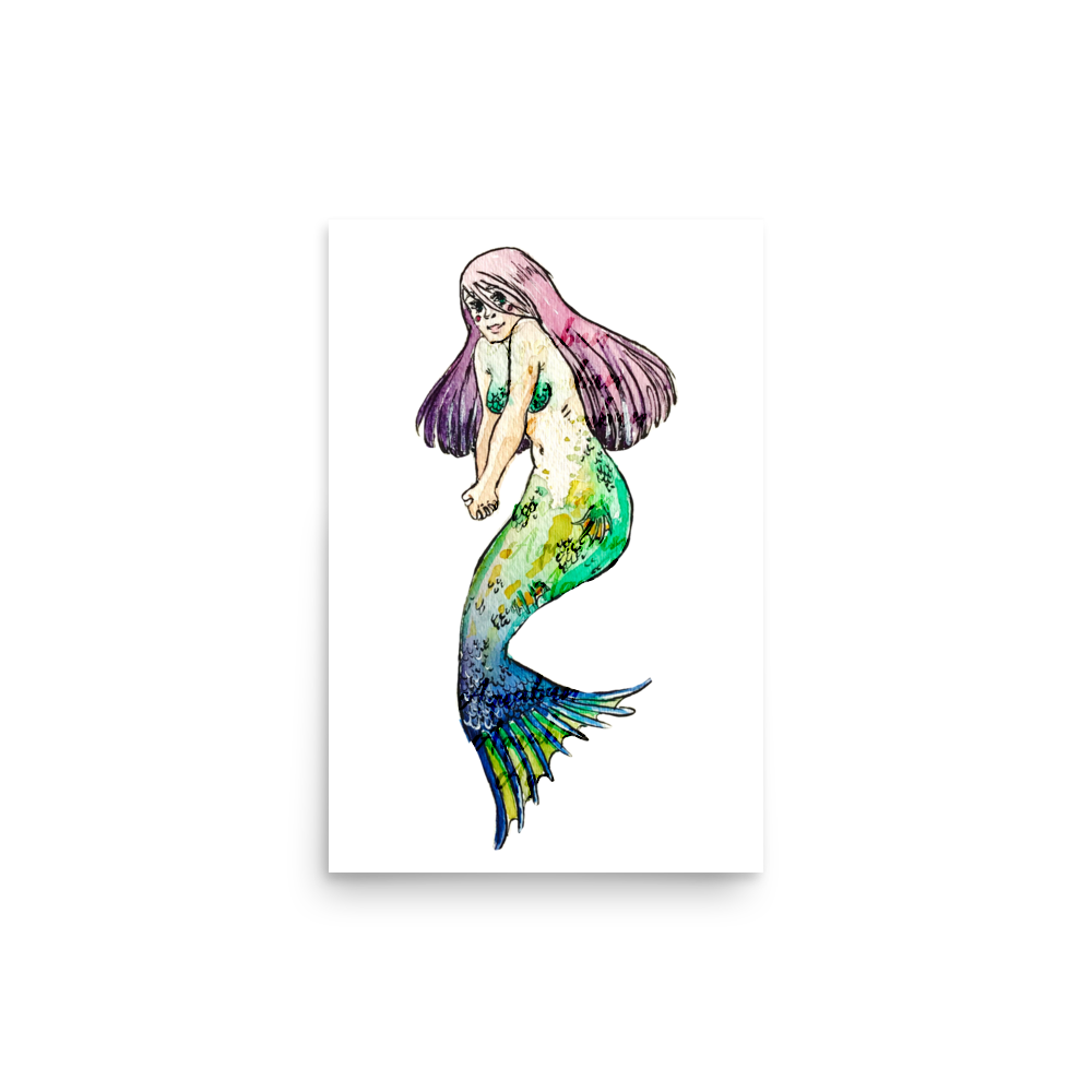 Shy Mermaid Poster