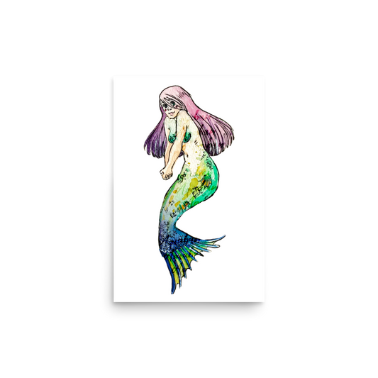 Shy Mermaid Poster