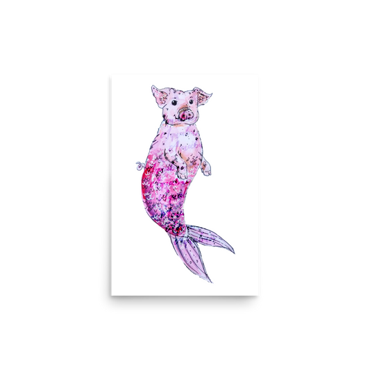 Pig Mermaid Poster