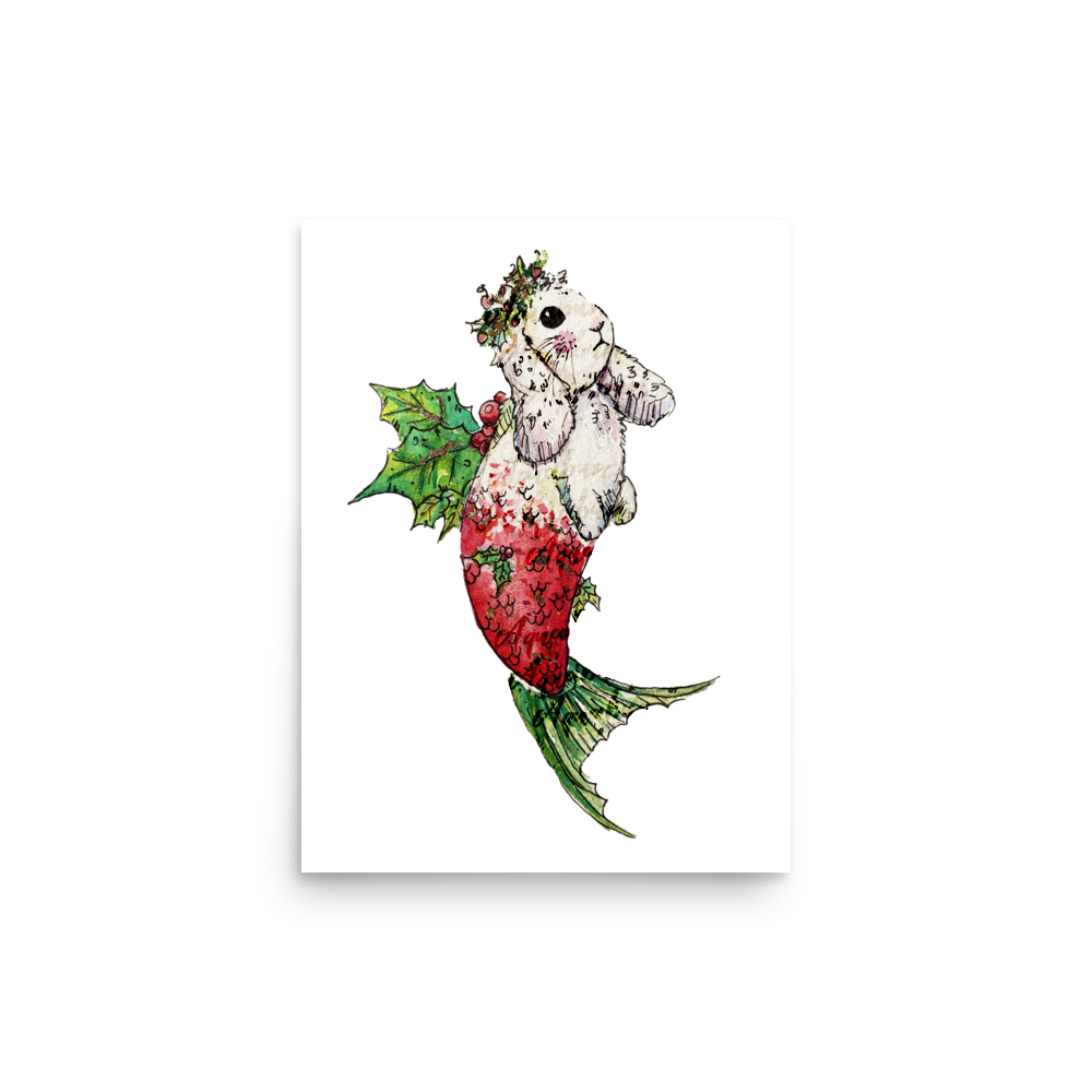 Holly Bunny Mermaid Poster