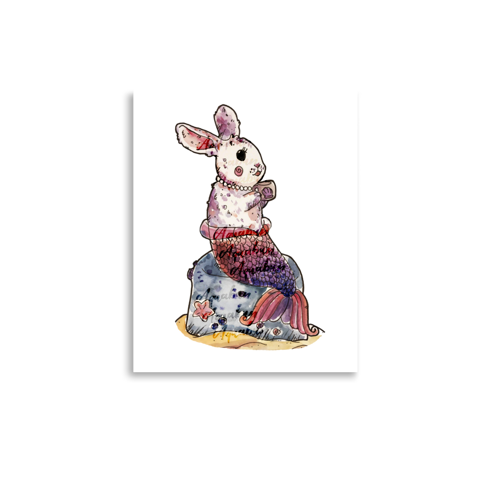 Teacup Bunny Mermaid Poster