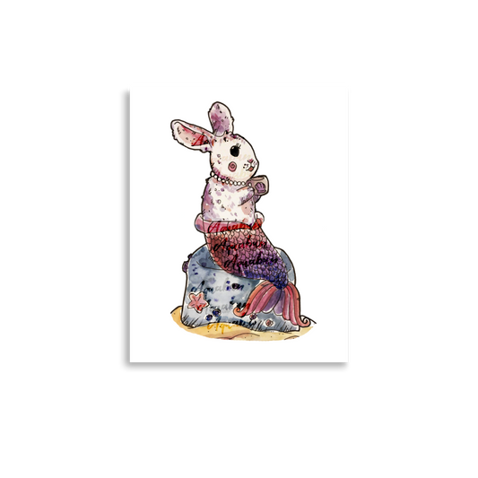 Teacup Bunny Mermaid Poster