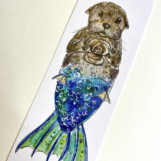 Otter Mermaid Bookmark