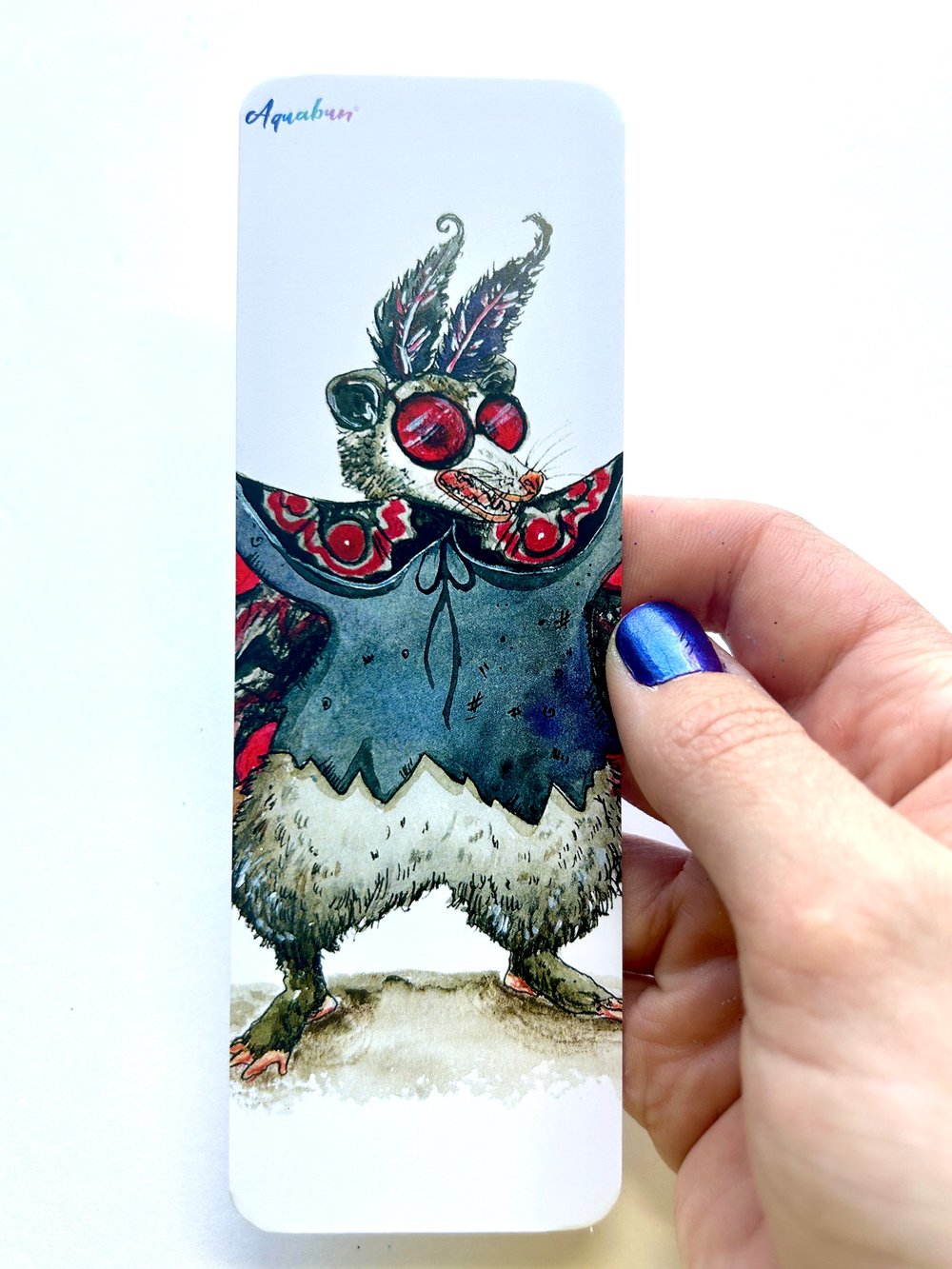 Possum Mothman Costumed Bookmark