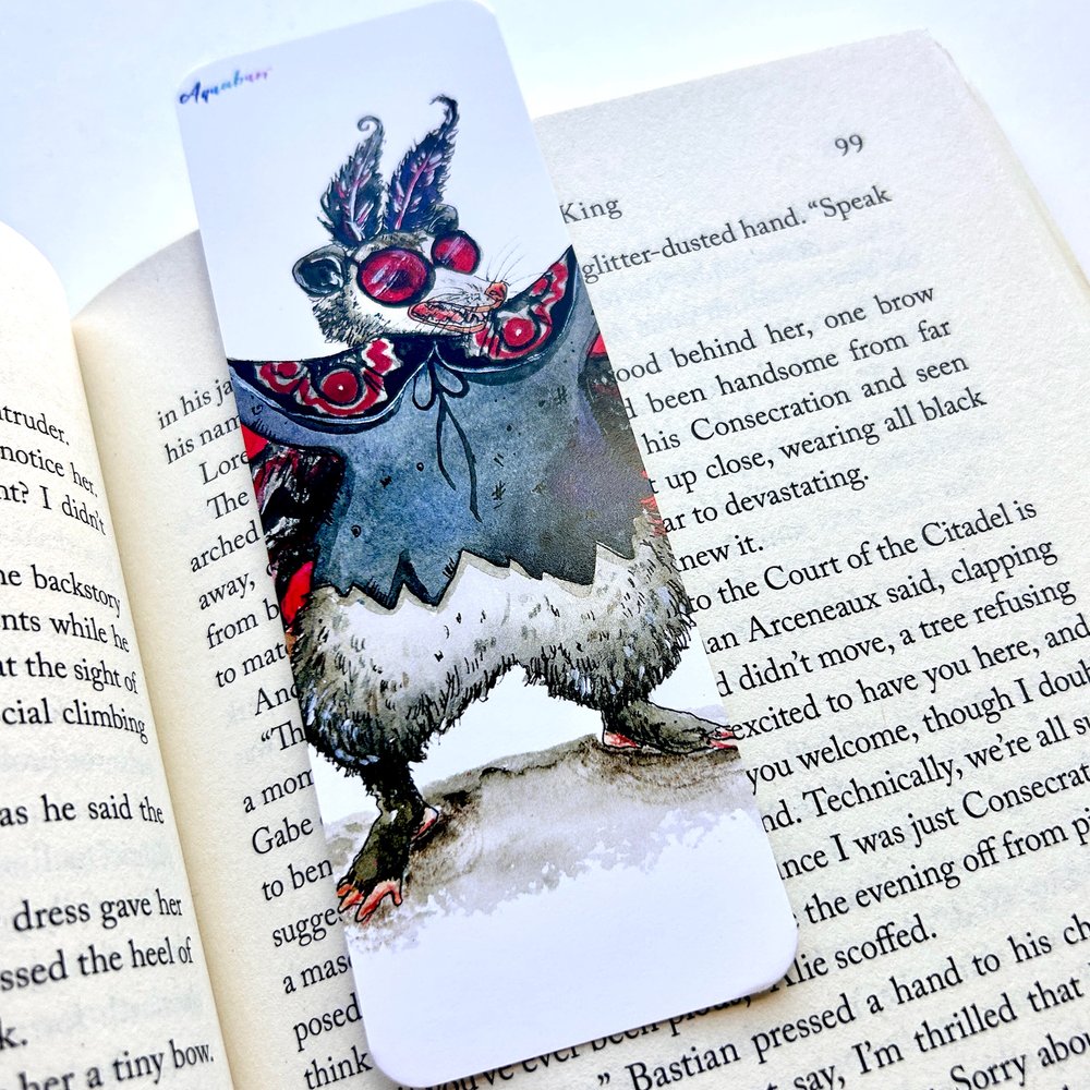 Possum Mothman Costumed Bookmark