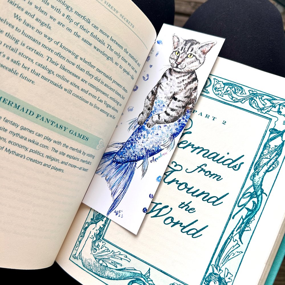 Grey Tabby Purrmaid Bookmark