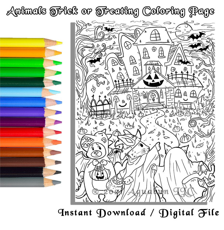 Trick or Treat Coloring Page