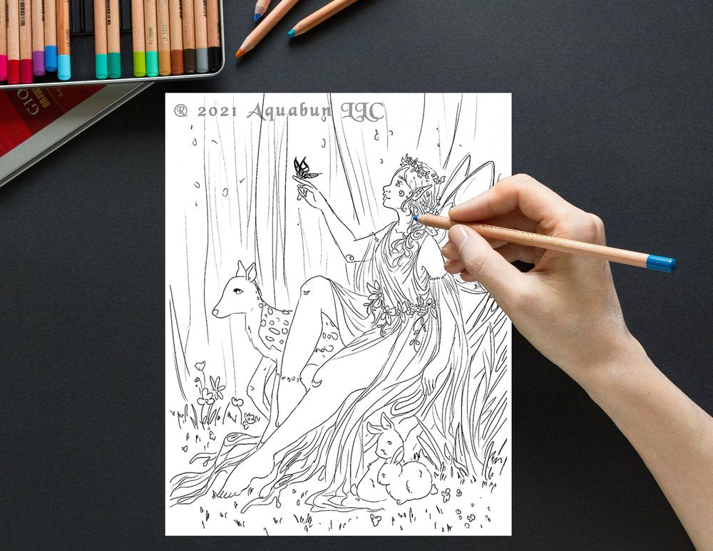 Fairy Forest Coloring Page