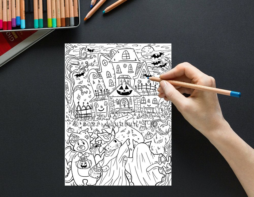 Trick or Treat Coloring Page