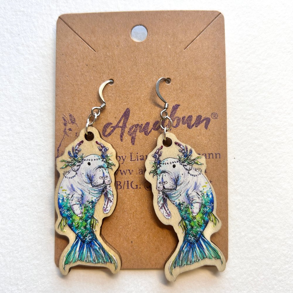 Manatee Mermaid Earrings