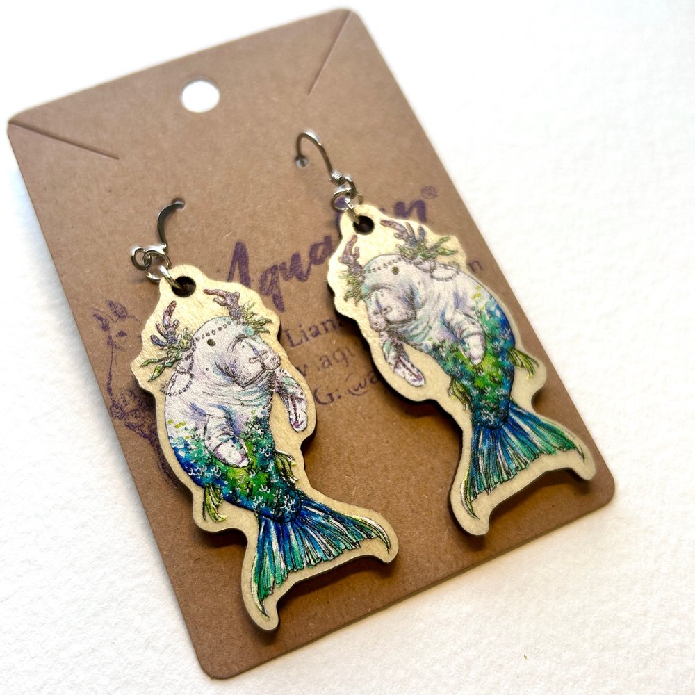 Manatee Mermaid Earrings