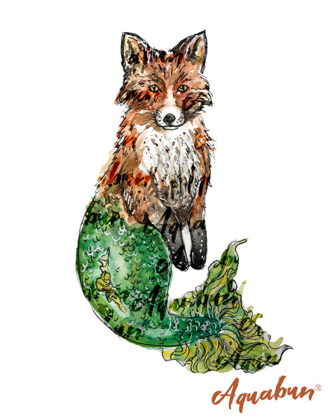 Fox Mermaid Print