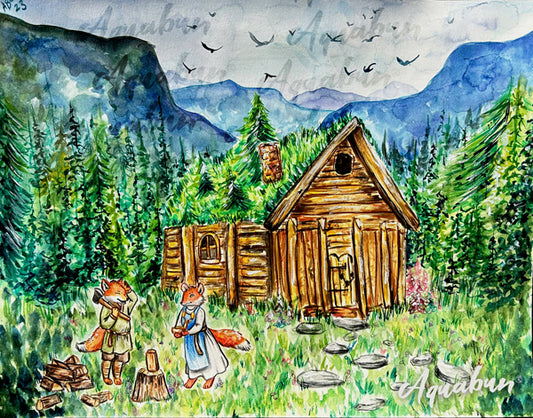 Scandinavian Foxes Print 11x14"