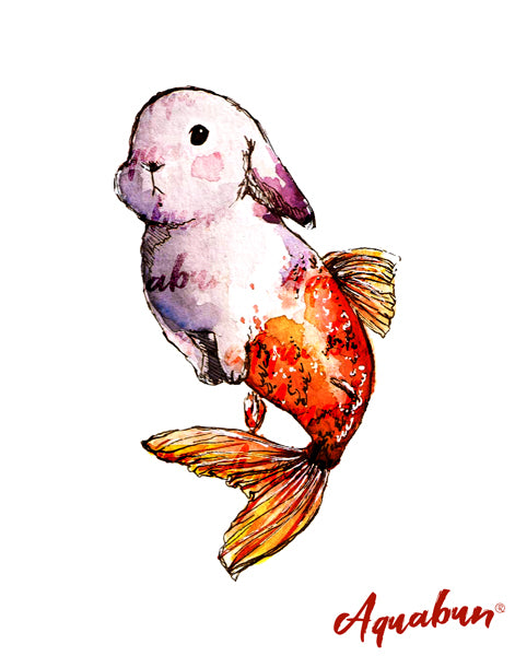 Goldfish Mermaid Bunny Print