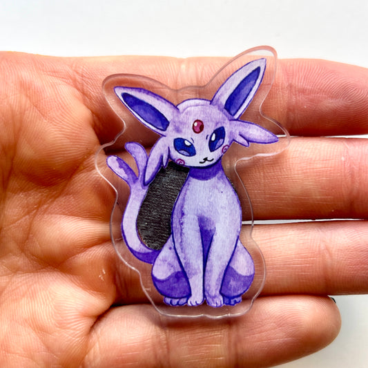 Purple Psychic Kitty Acrylic Magnet