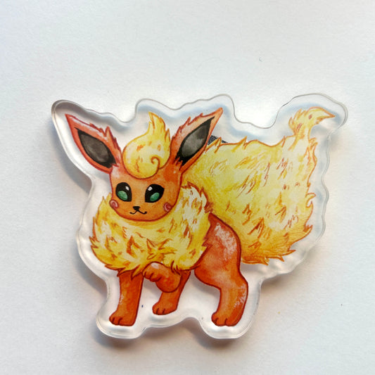 Orange Fire Kitty Acrylic Magnet