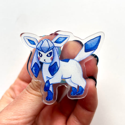 Blue Ice Kitty Acrylic Pin