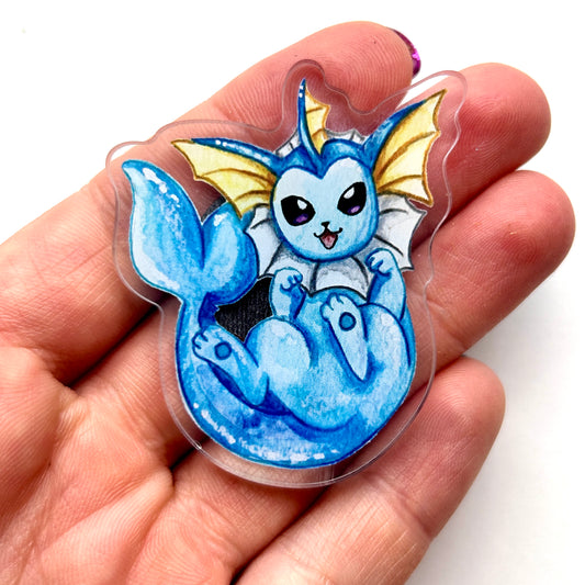 Aqua Water Kitty Acrylic Magnet