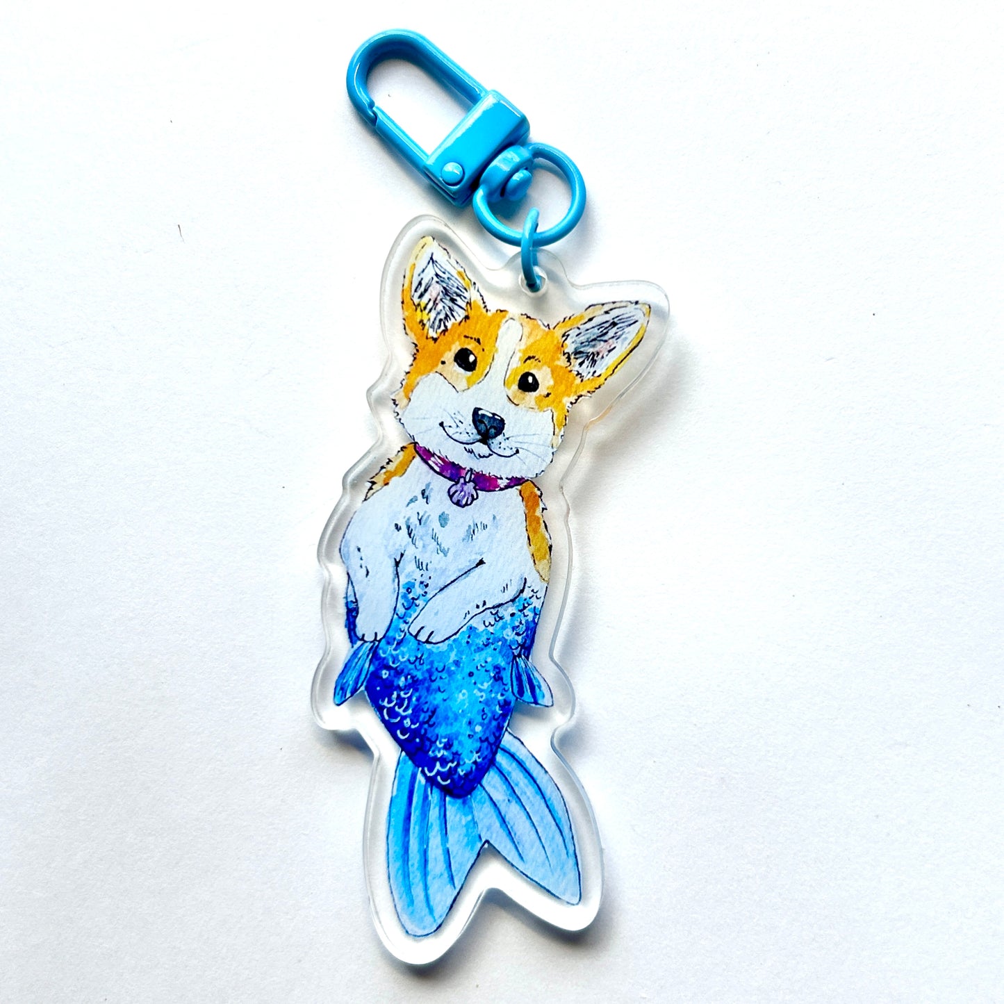 Corgi Mermaid Keychain