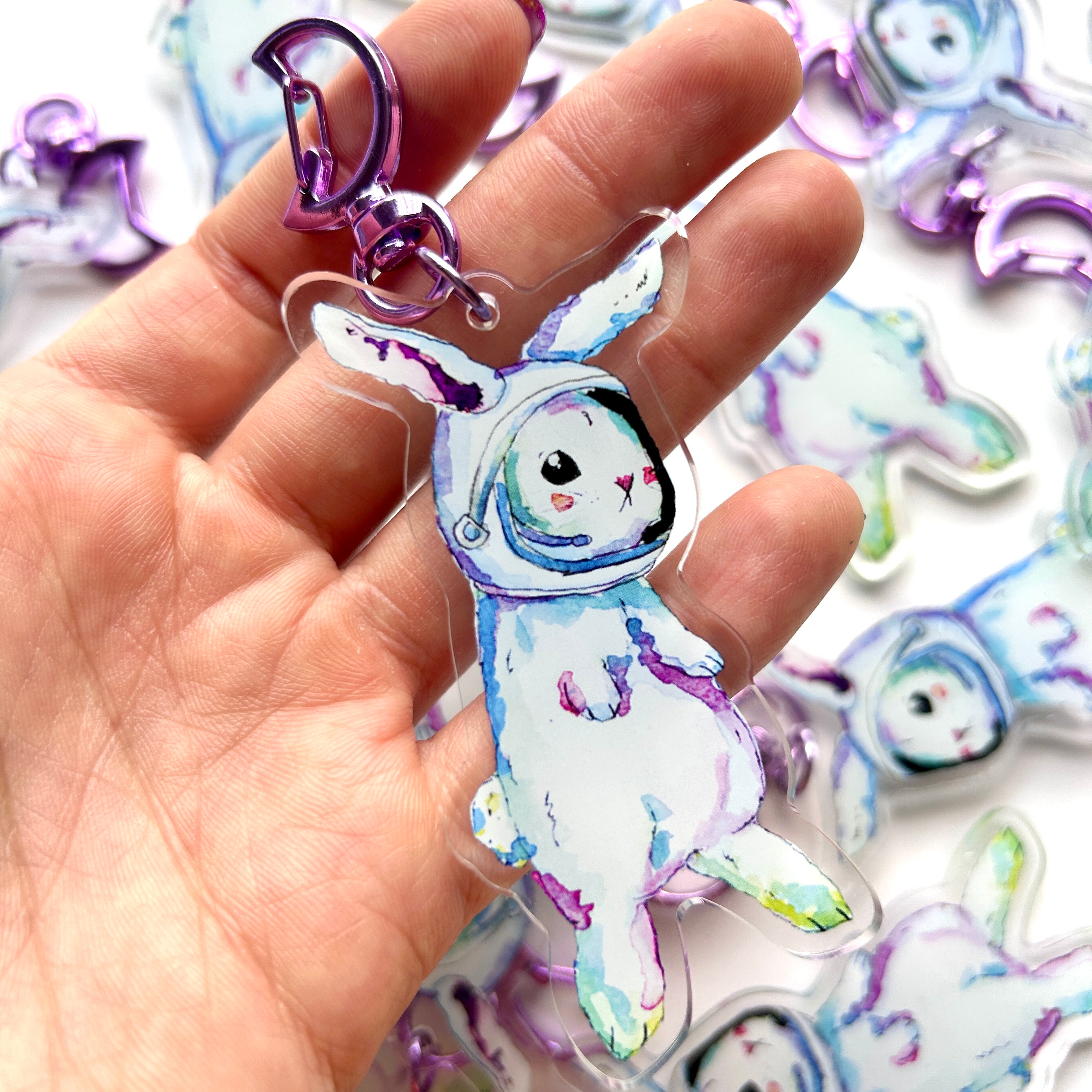 Astronaut Bunny Keychain – Aquabun