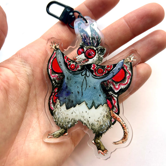 Possum Mothman Keychain
