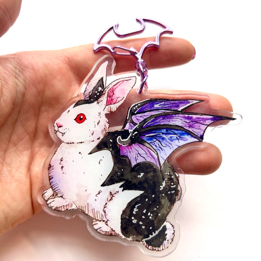 Vampire Bunny Keychain