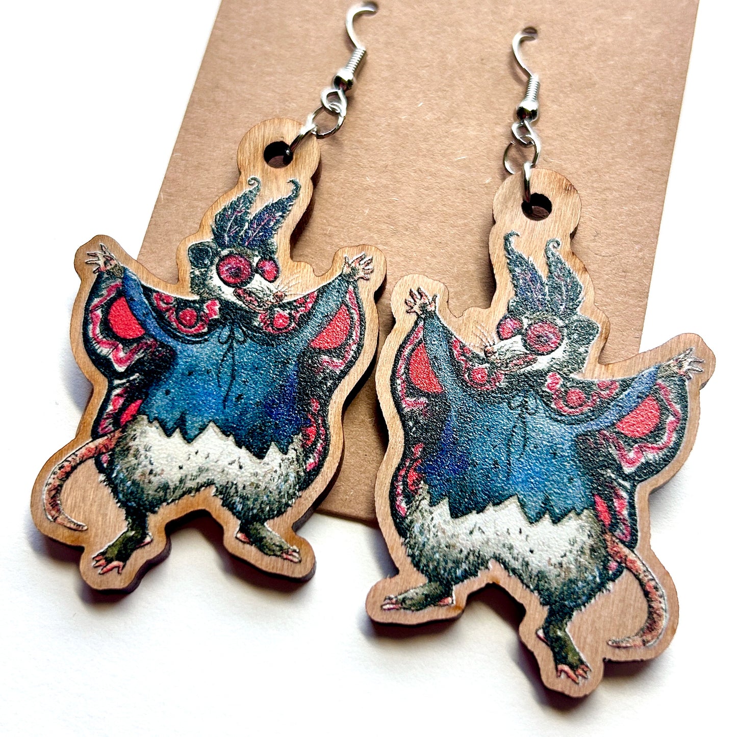 Mothman Possum Earrings