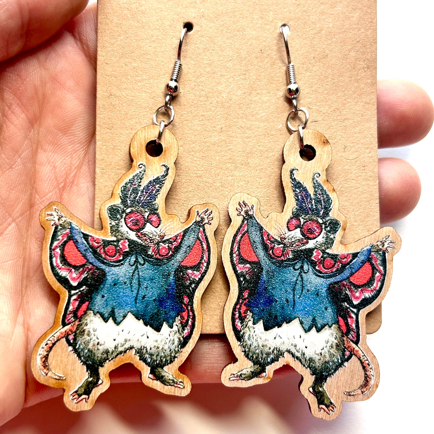 Mothman Possum Earrings