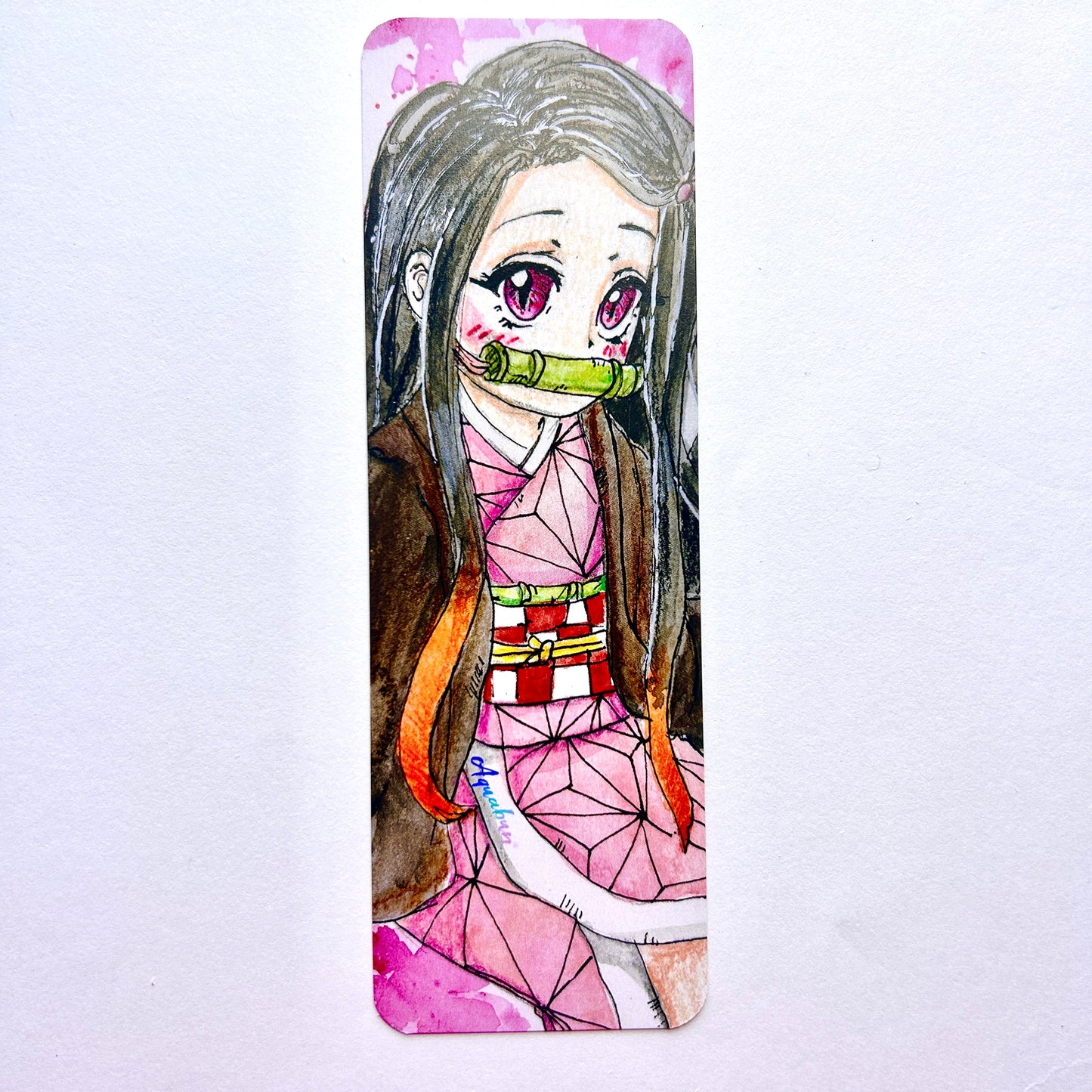 Pink Kimono Girl Bookmark