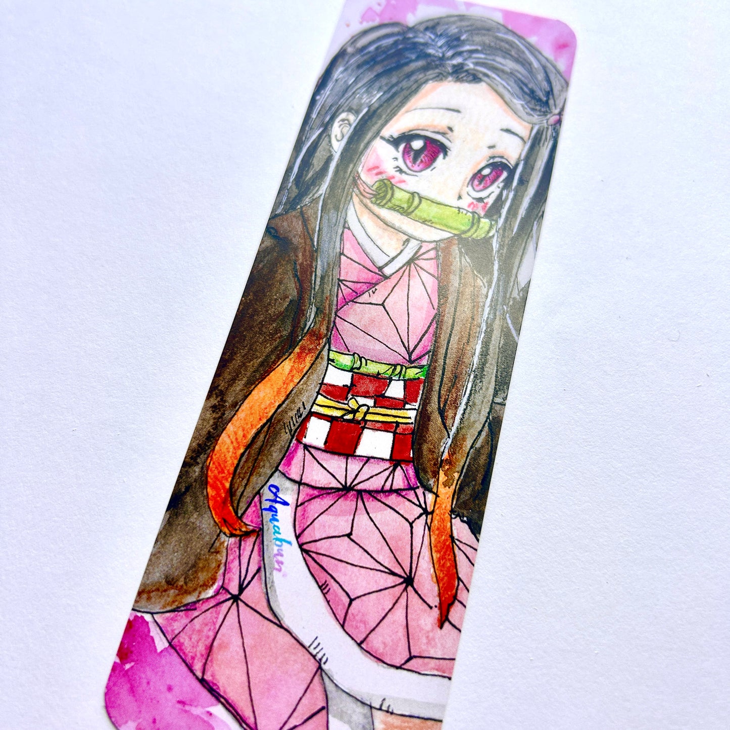 Pink Kimono Girl Bookmark