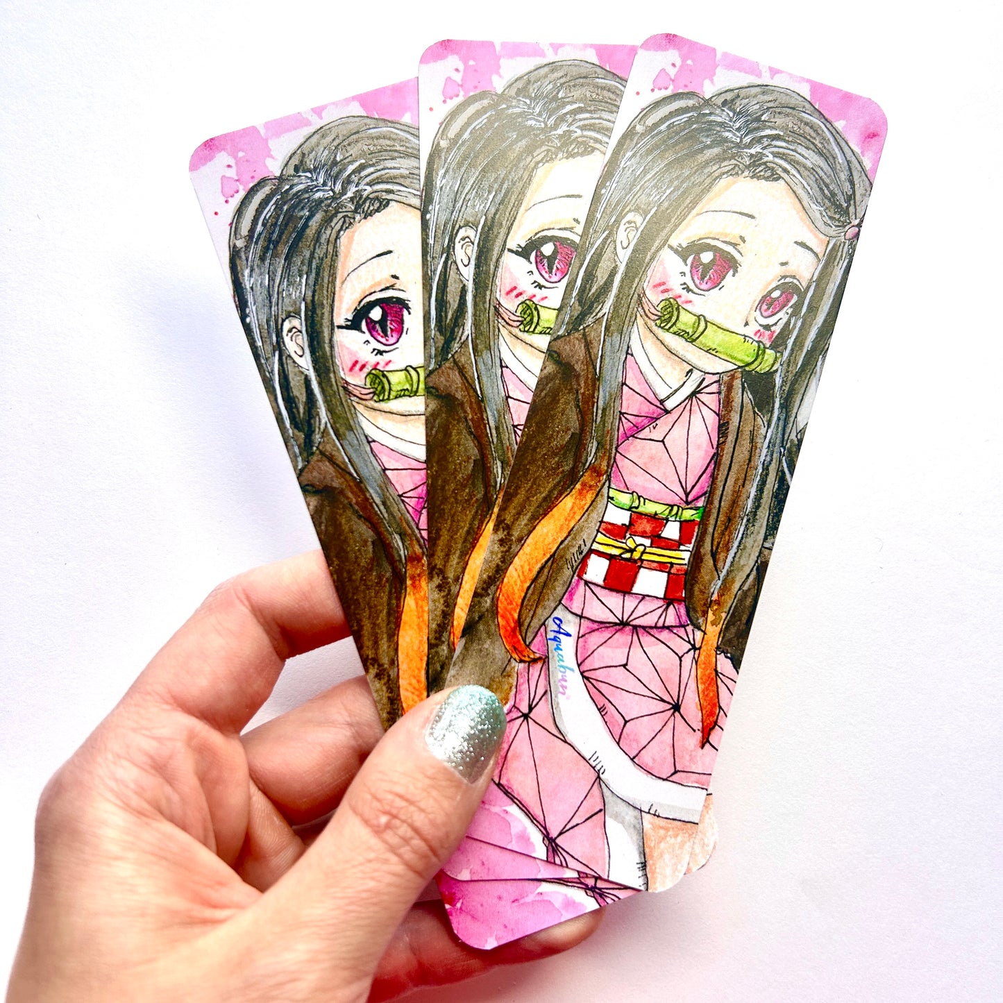 Pink Kimono Girl Bookmark