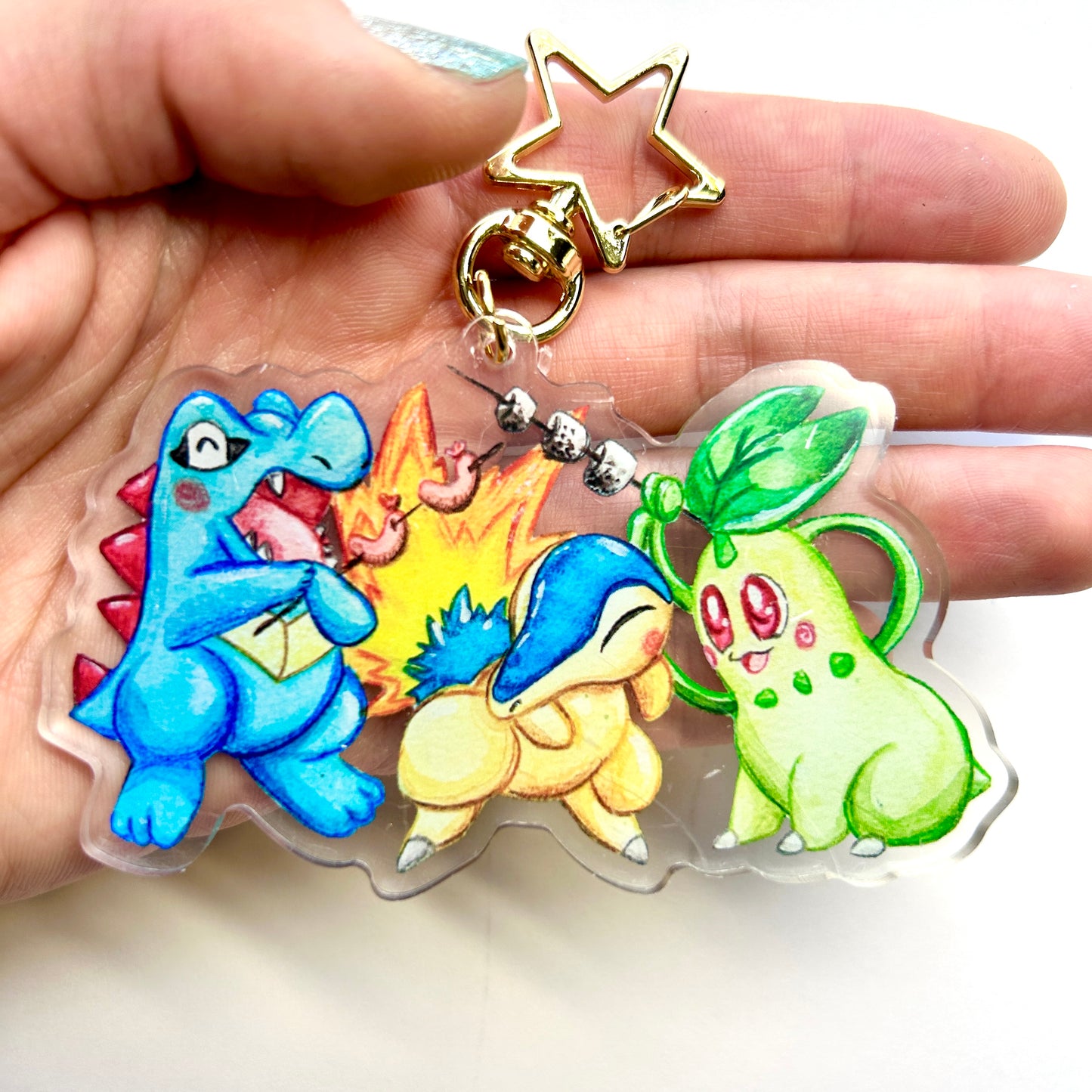 Cute Monster Campfire Keychain