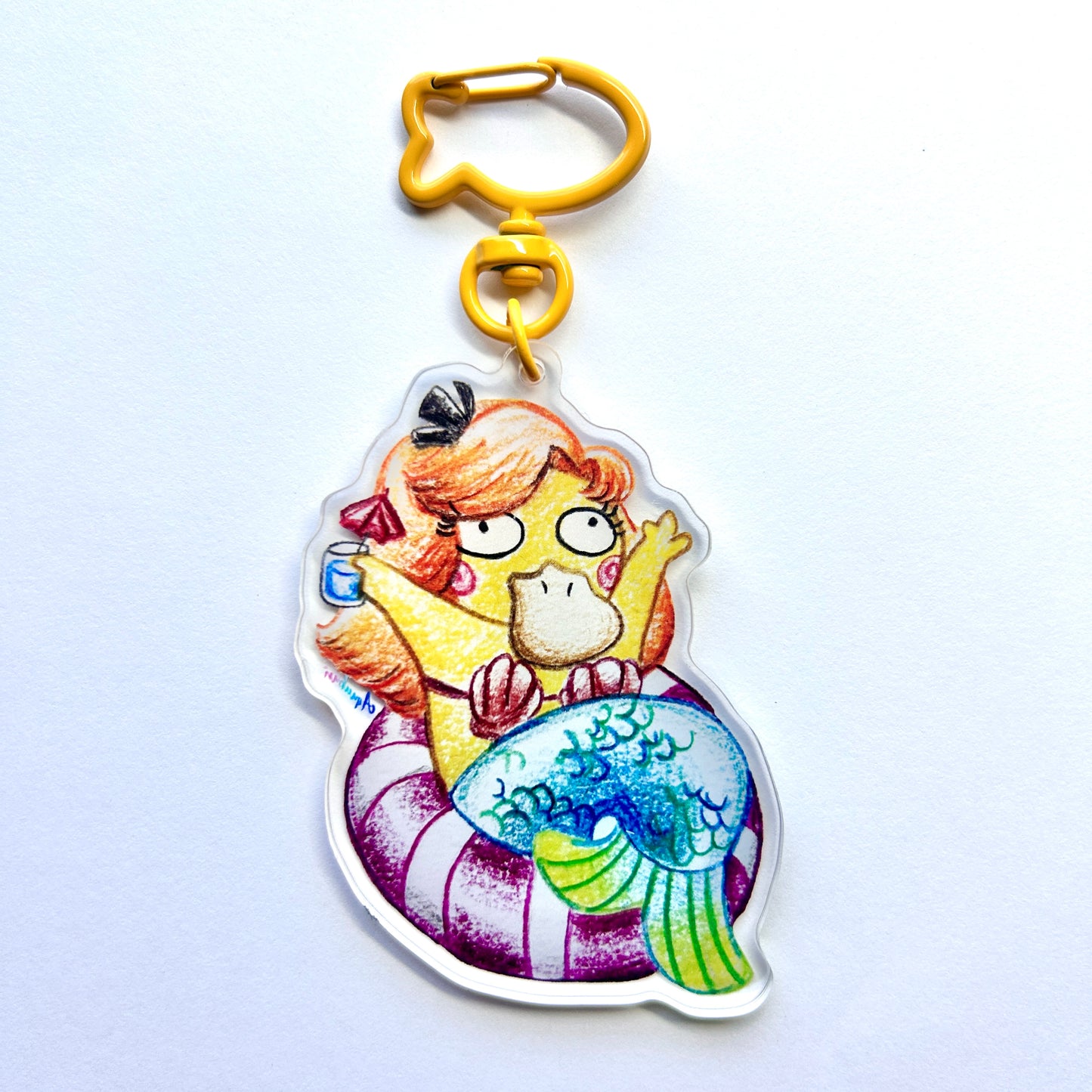 Psychic Duck Mermaid Keychain