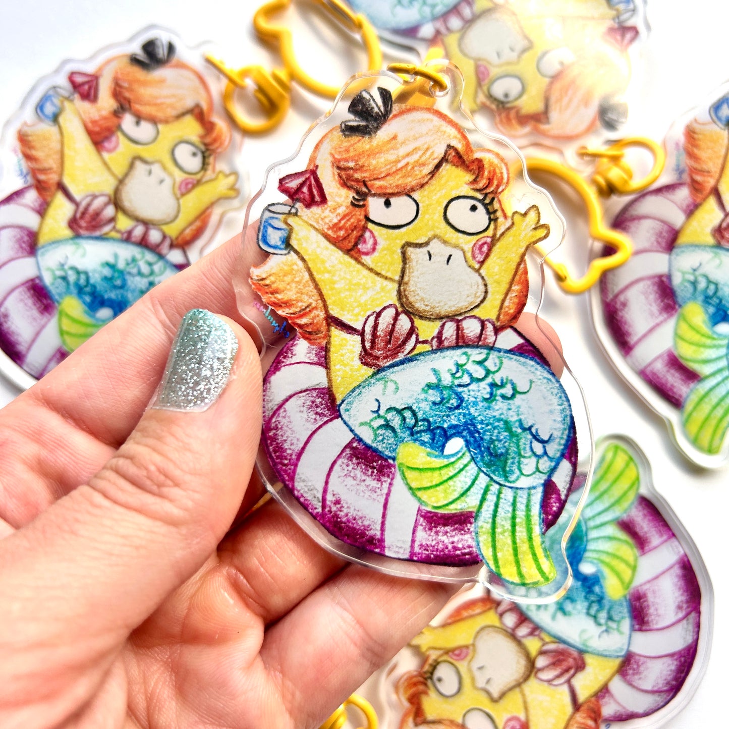 Psychic Duck Mermaid Keychain