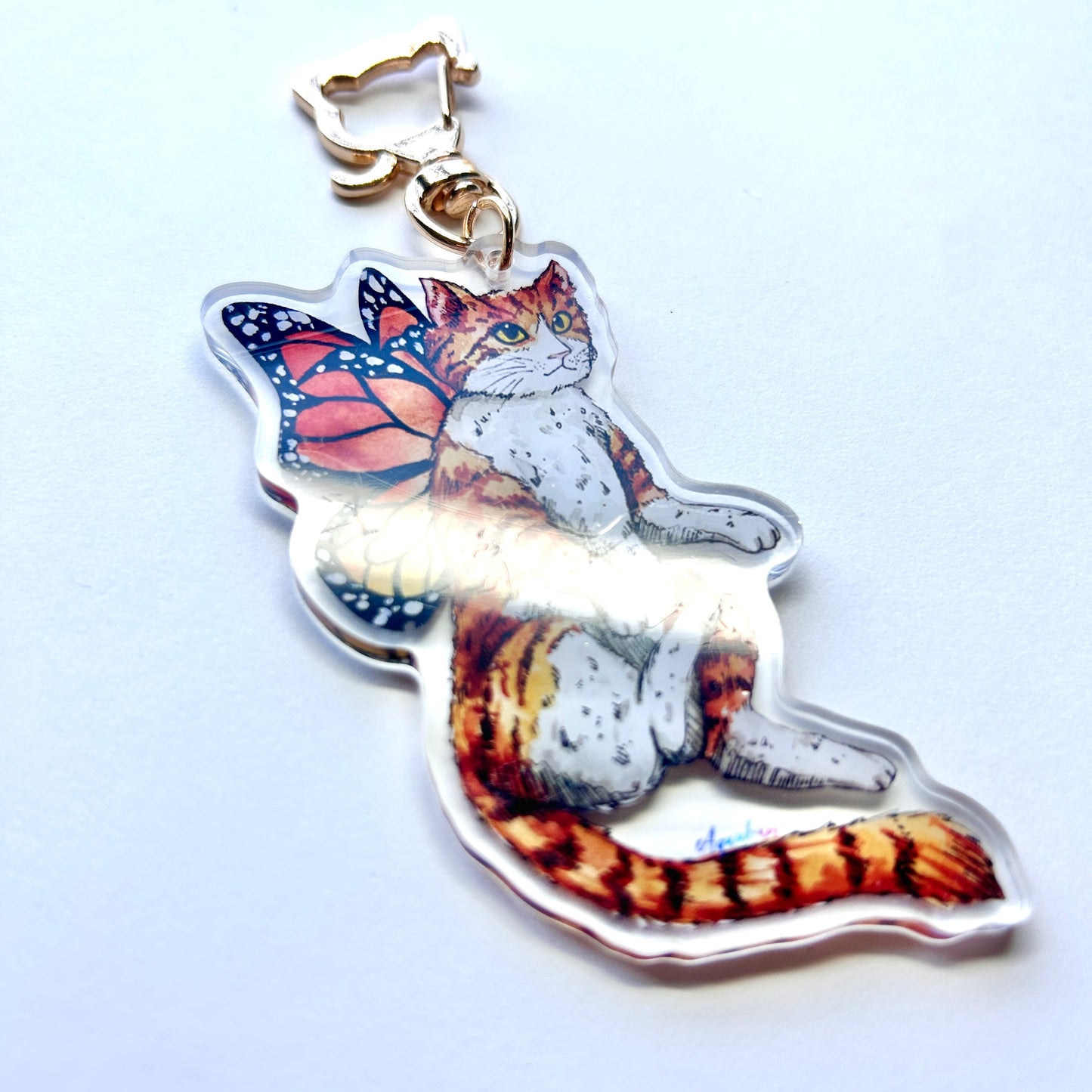 Orange Cat Fairy Keychain