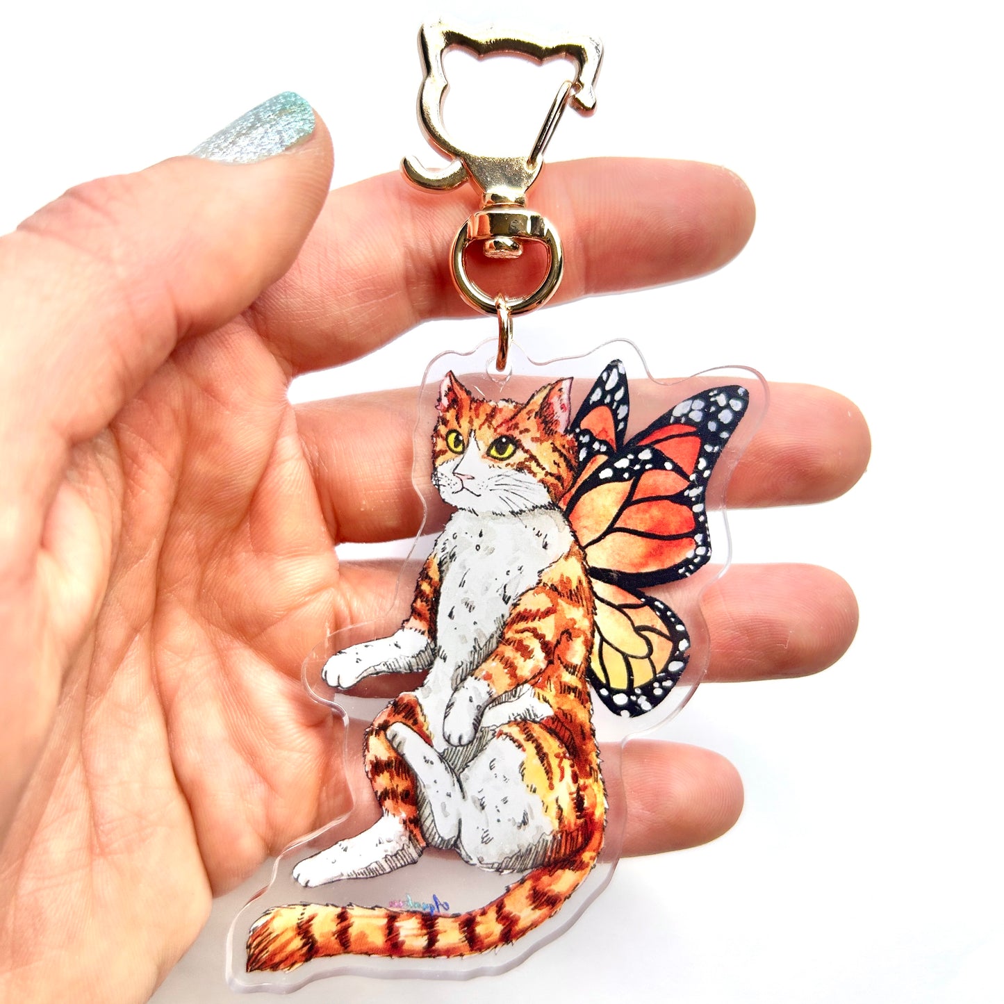Orange Cat Fairy Keychain