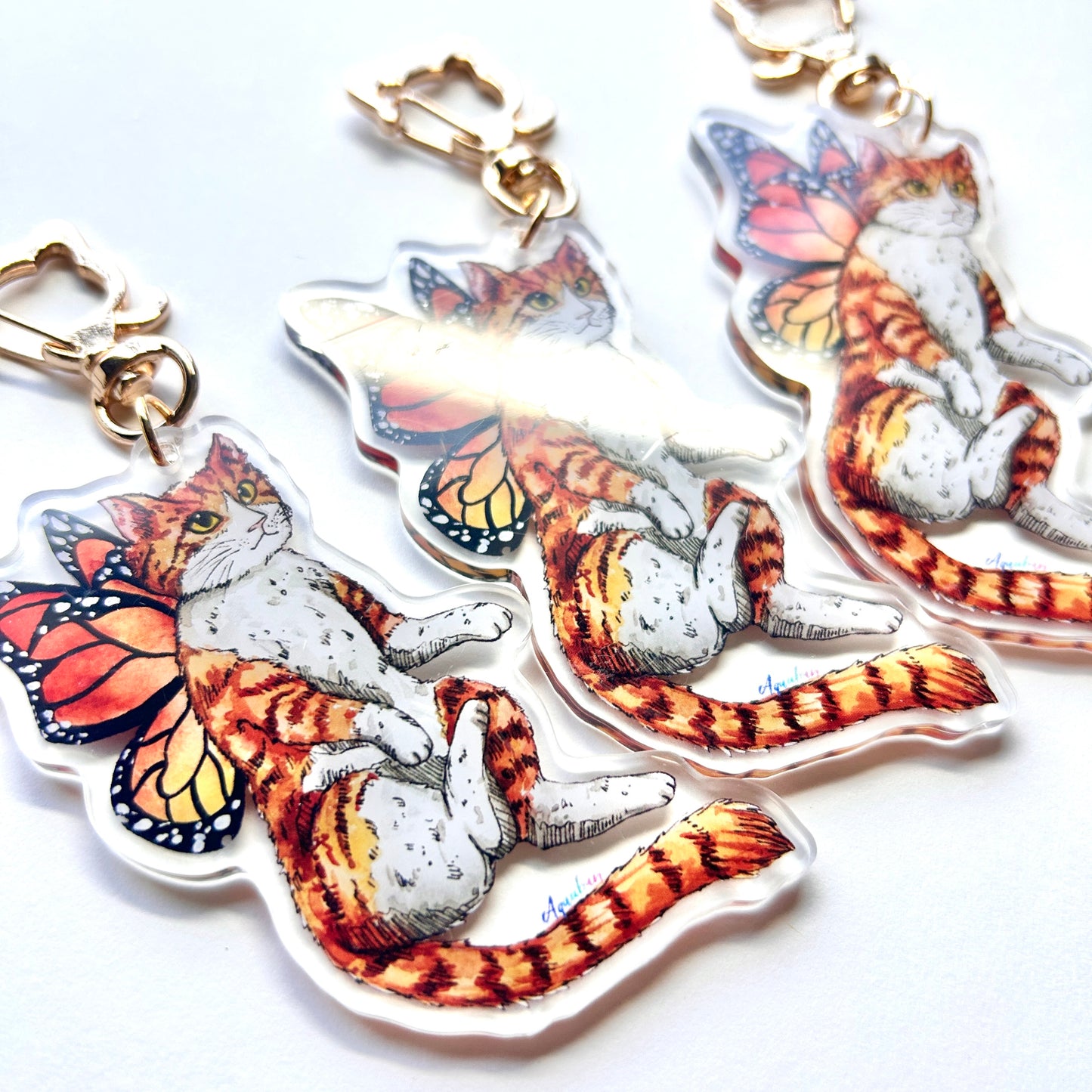 Orange Cat Fairy Keychain