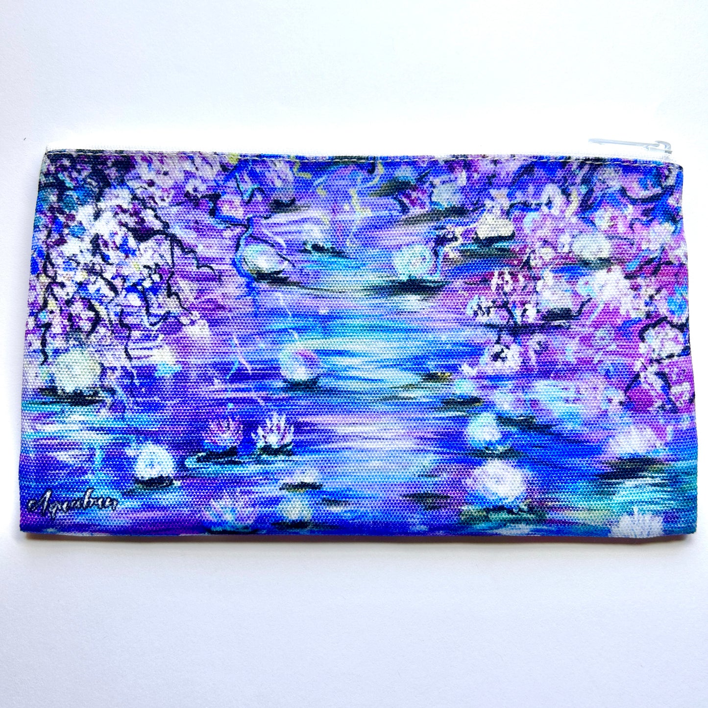 Blue and Pink Lilies Pencil Pouch