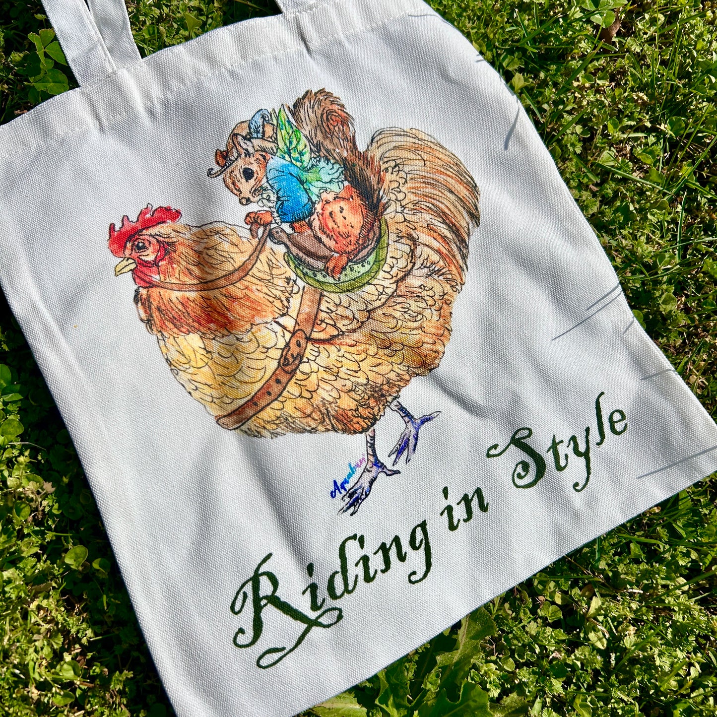 Chicken Rider Tote Bag