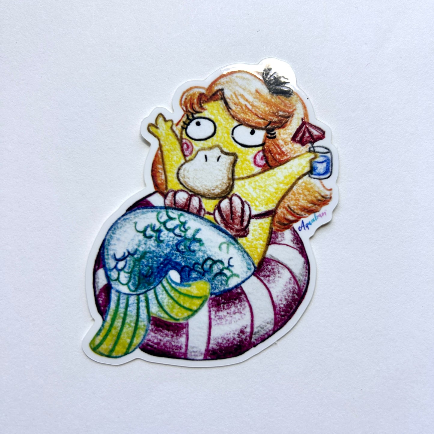 Psychic Duck Mermaid Sticker