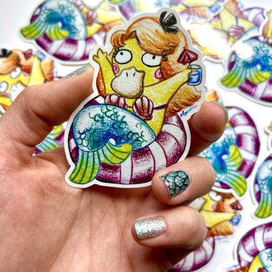 Psychic Duck Mermaid Sticker