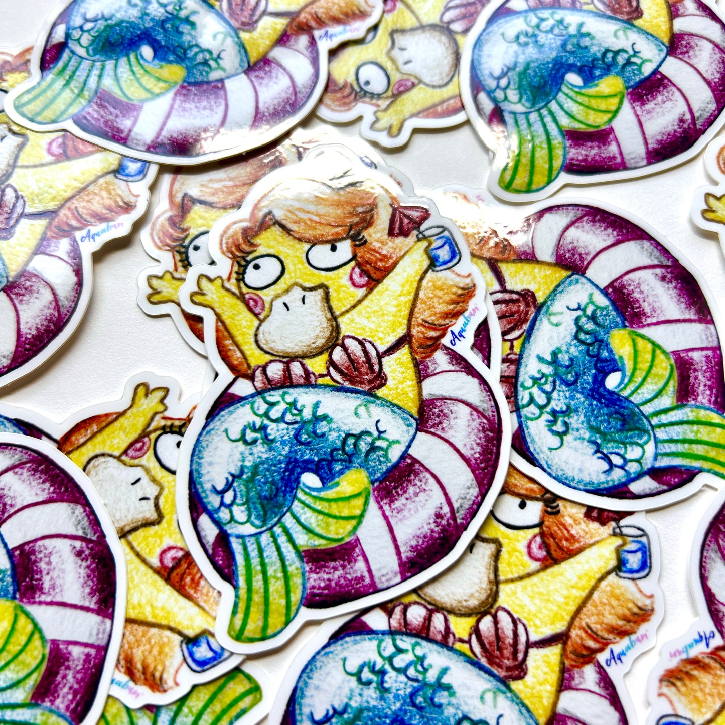 Psychic Duck Mermaid Sticker